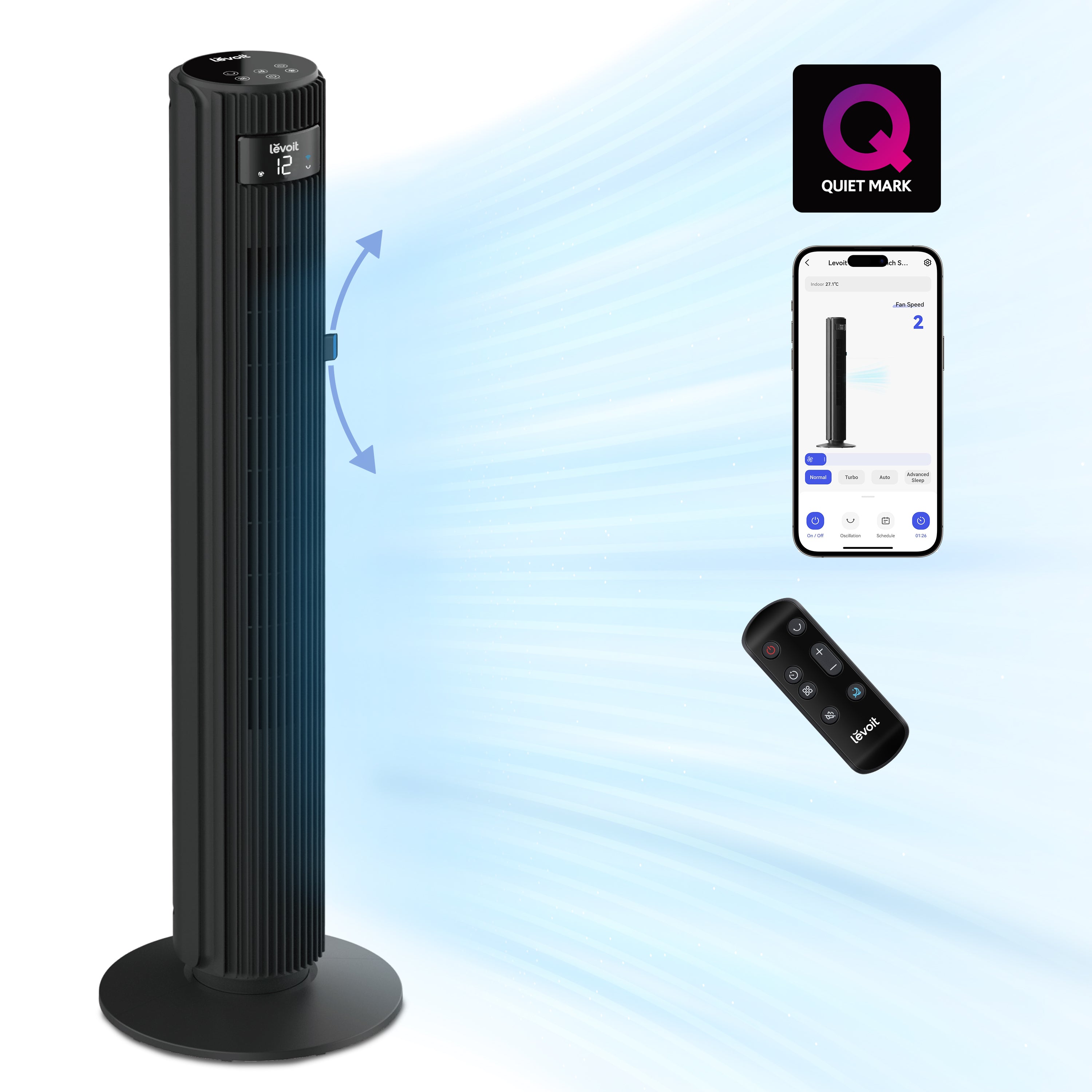 Levoit 42Wifi Ventilador de Torre Inteligente