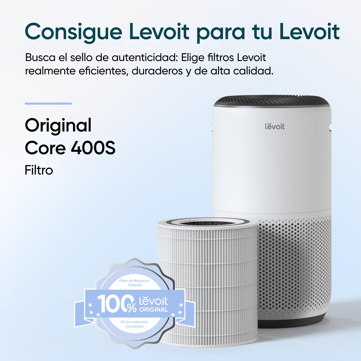 Levoit Core 400S Purificador de Aire Inteligente + Juego de Filtro Estándar