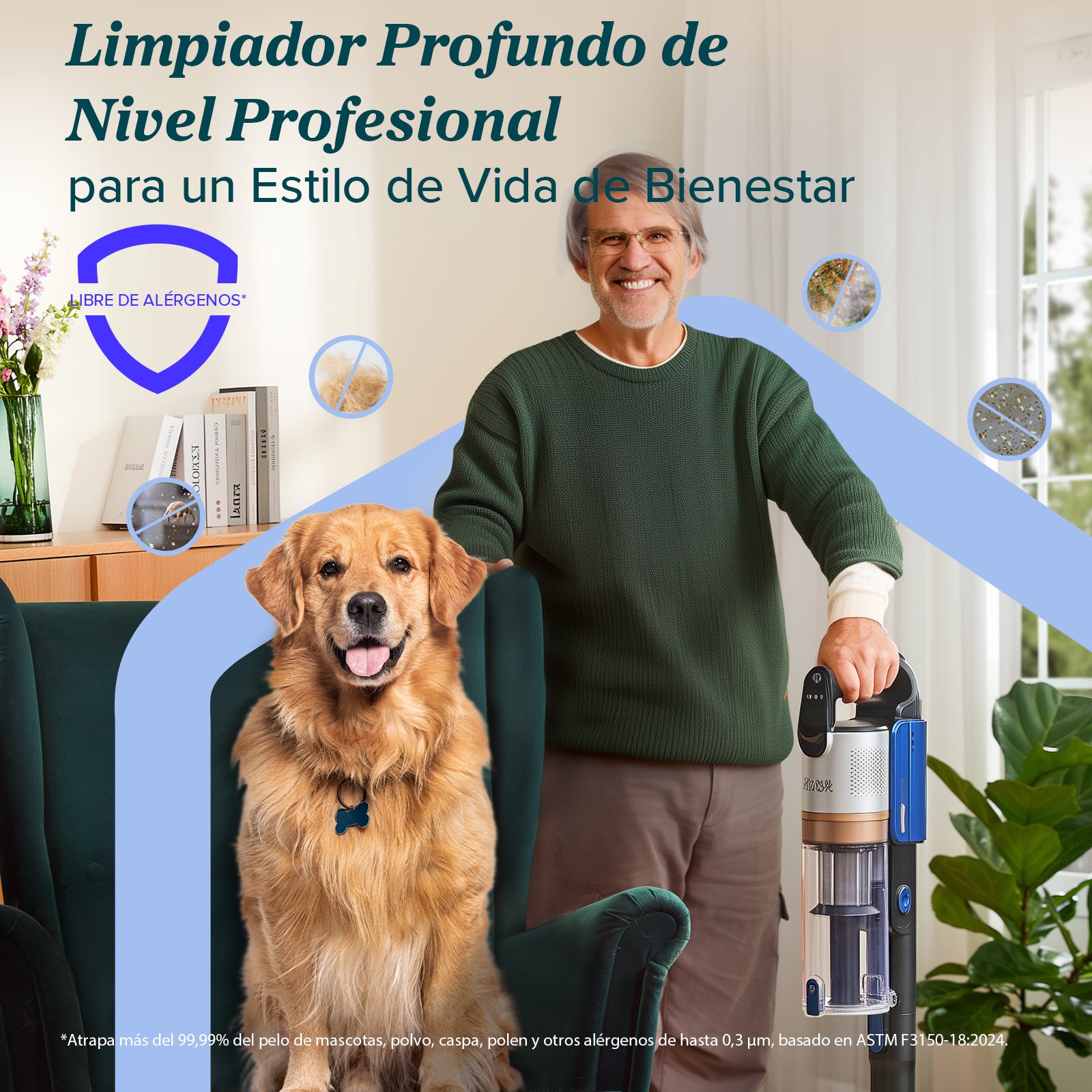 Levoit LVAC-300 — Aspirador Potente Sin Cable con Filtro HEPA para Hogares Grandes