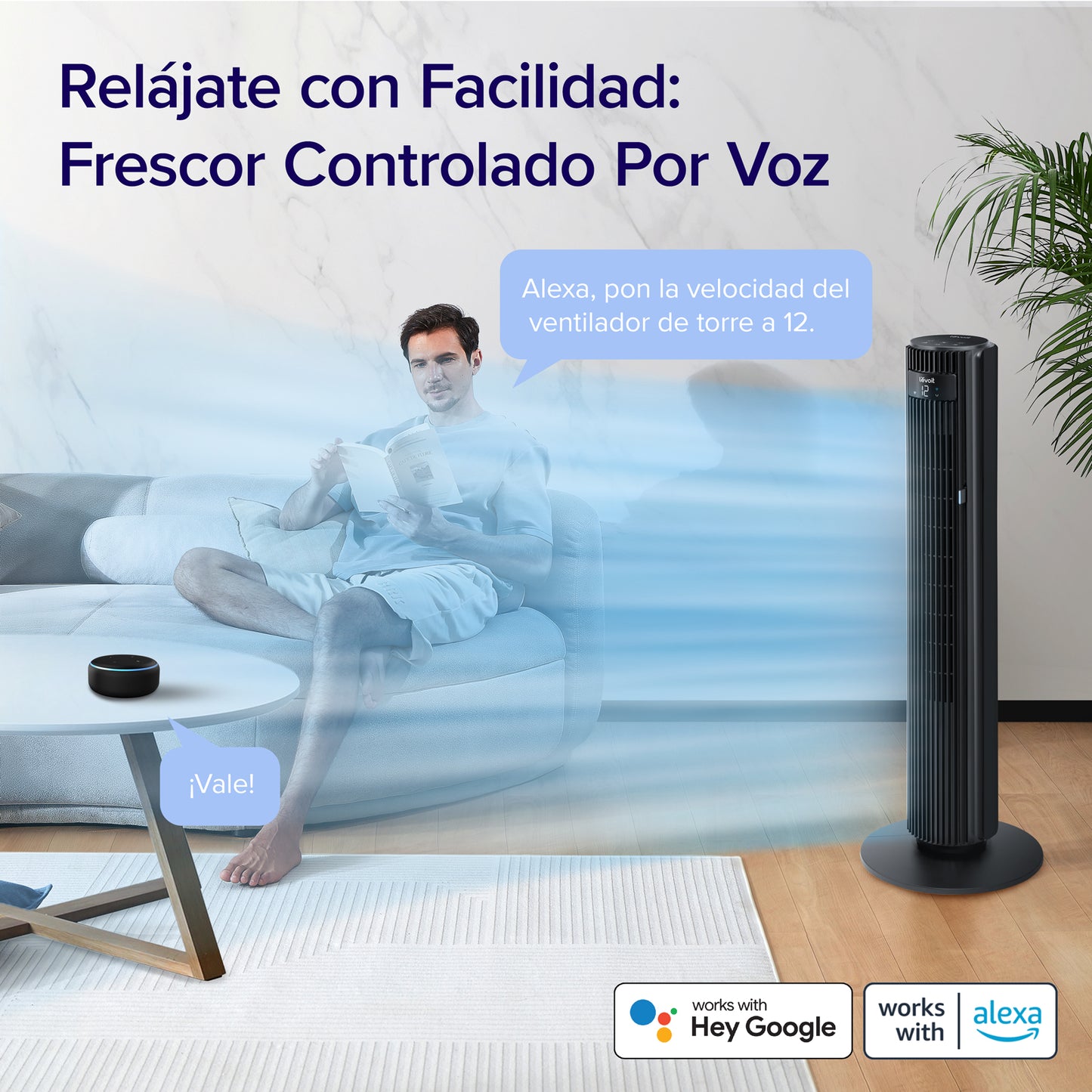 Levoit 42Wifi Ventilador de Torre Inteligente