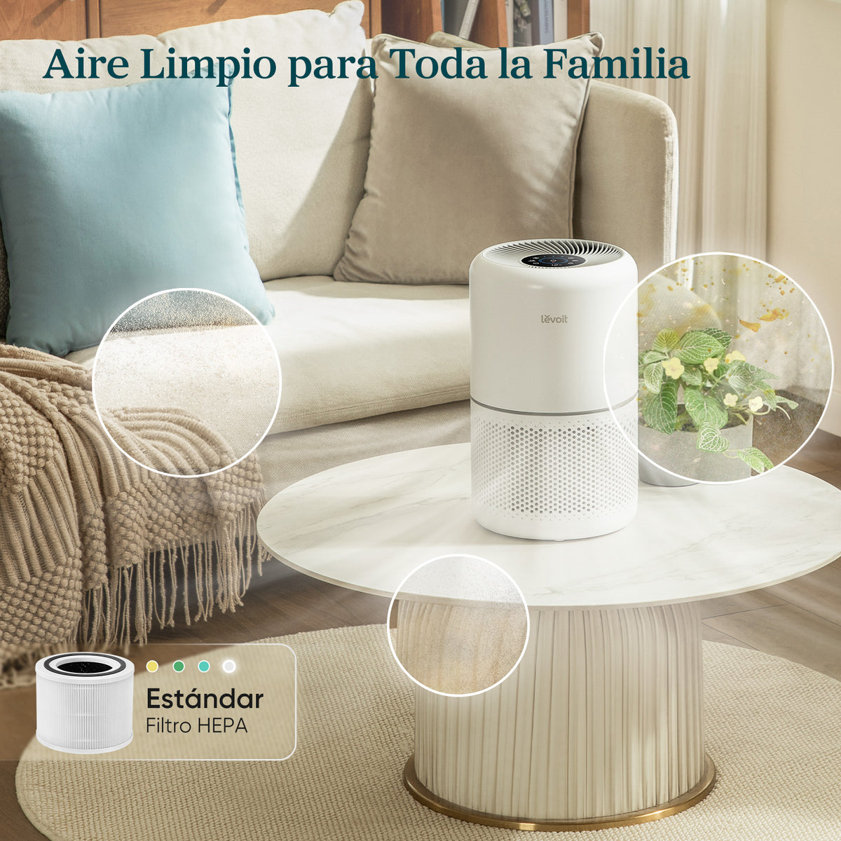 Levoit Core 300S Purificador de Aire Inteligente + Juego de Filtro Estándar
